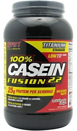 100% Casein Fusion, 991 г, San. Казеин. Снижение веса 