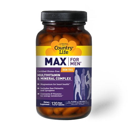 Витамины и минералы Country Life Max for Men Iron Free, 120 капсул,  ml, Country Life. Vitamins and minerals. General Health Immunity enhancement 