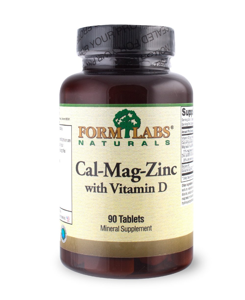 FLN Cal-Mag-Zinc+Vitamin D 90 tab,  мл, Form Labs Naturals. Витамины и минералы. Поддержание здоровья Укрепление иммунитета 