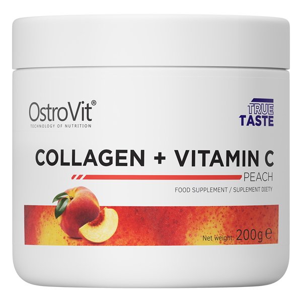 Для суставов и связок OstroVit Collagen + Vitamin C, 200 грамм Персик,  ml, OstroVit. For joints and ligaments. General Health Ligament and Joint strengthening 