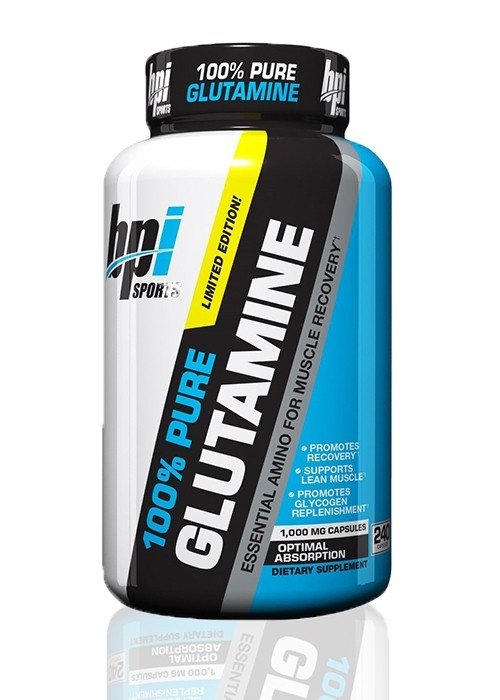 100% Pure Glutamine, 240 шт, BPi Sports. Глютамин. Набор массы Восстановление Антикатаболические свойства 