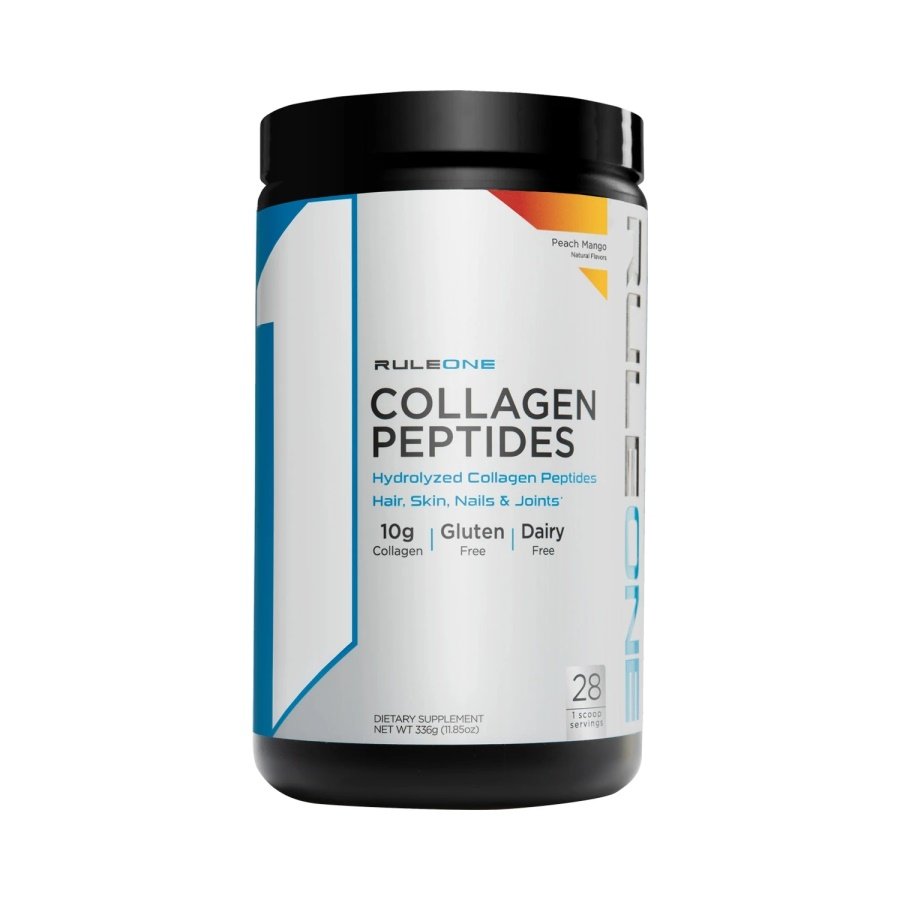 Для суставов и связок Rule 1 Collagen Peptides, 28 порций Персик-манго (336 грамм),  ml, Rule One Proteins. For joints and ligaments. General Health Ligament and Joint strengthening 