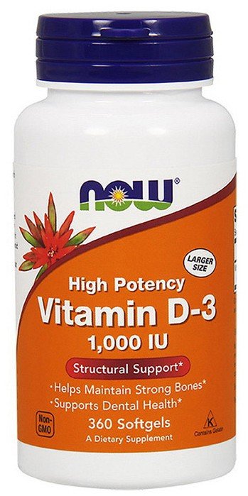 Vitamin D-3 1000 IU, 360 шт, Now. Витамин D. 