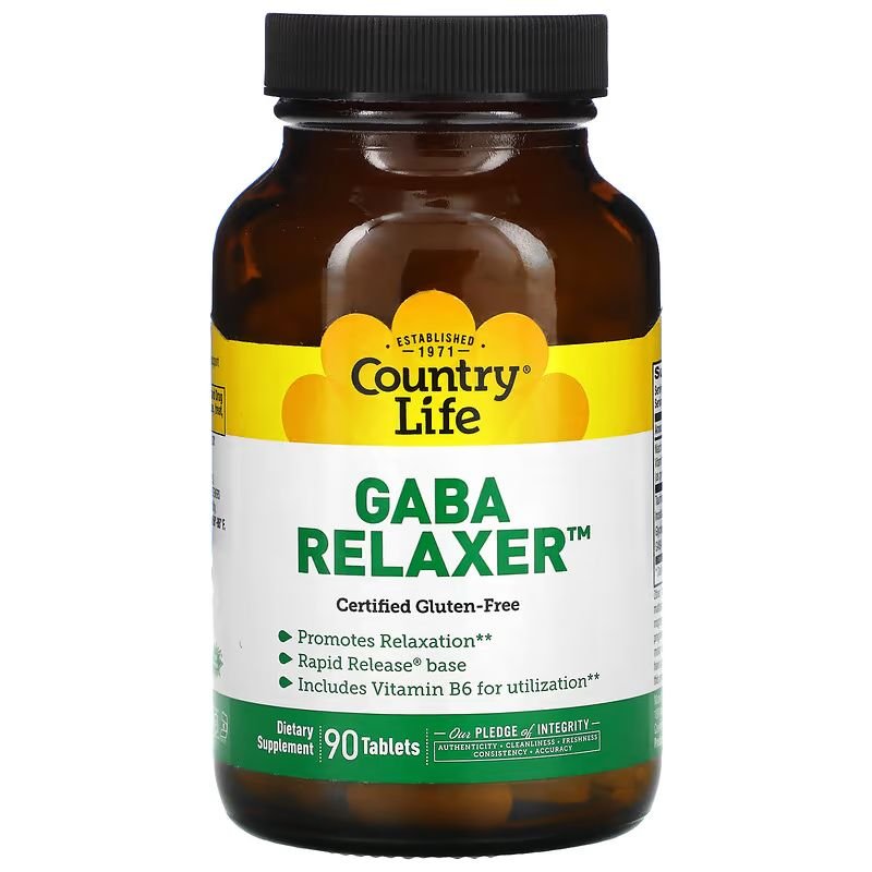 Аминокислота Country Life GABA Relaxer, 90 таблеток,  ml, Country Life. Aminoácidos. 
