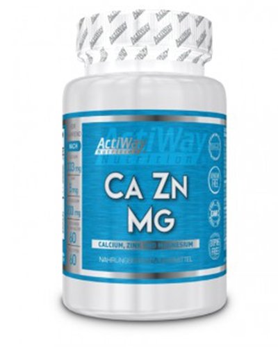 Ca Zn Mg, 60 шт, ActiWay Nutrition. Кальций, цинк и магний. Поддержание здоровья 