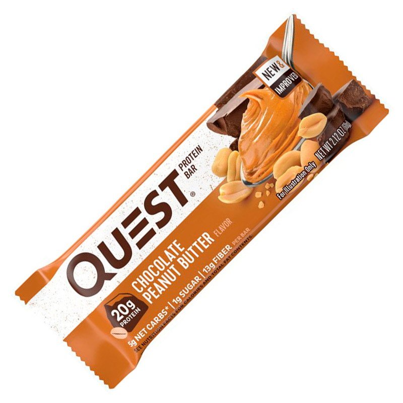 Батончик Quest Nutrition Protein Bar, 60 грамм Шоколад-арахисовое масло,  мл, Quest Nutrition. Батончик. 
