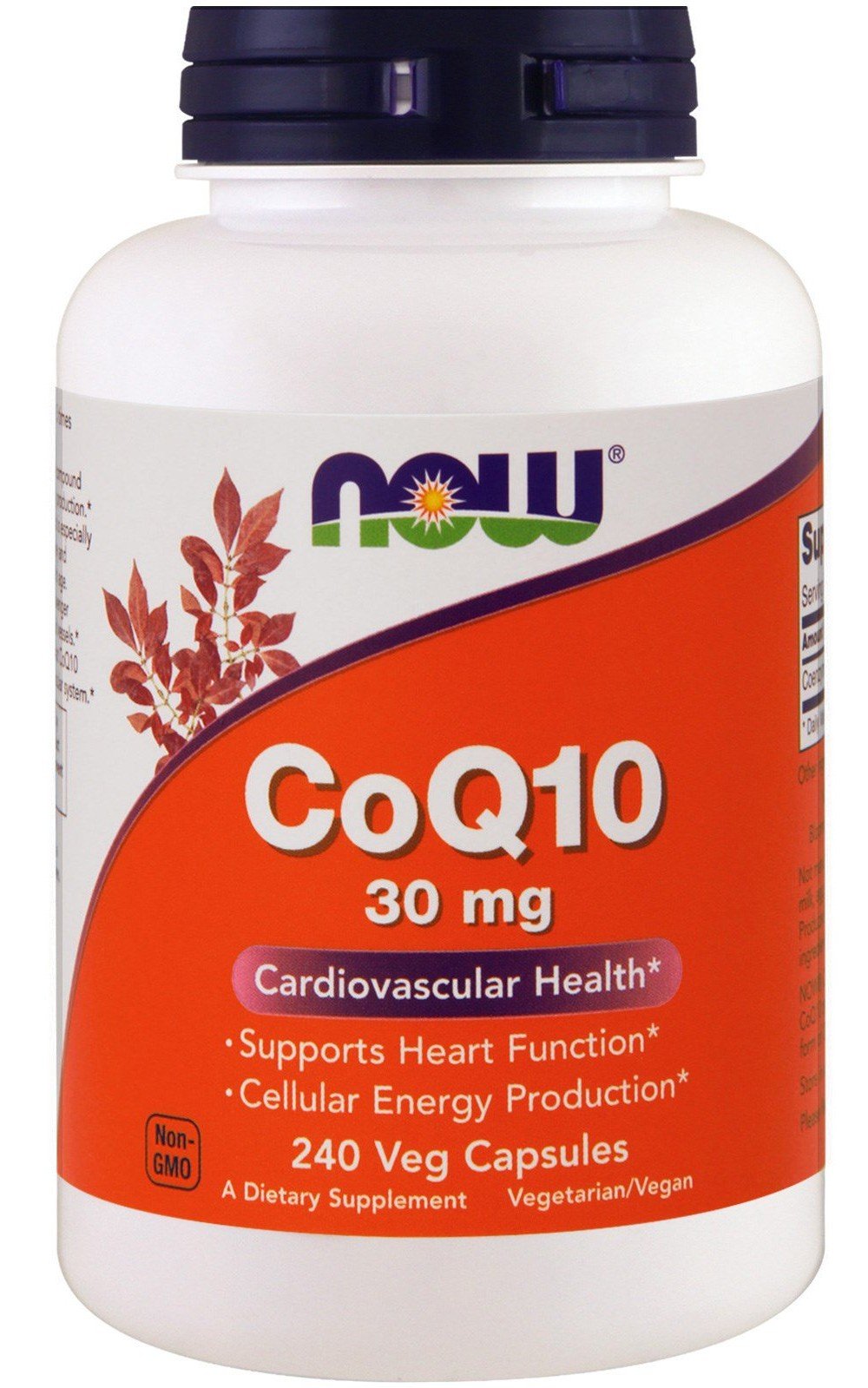CoQ10 30 mg, 240 шт, Now. Коэнзим-Q10. Поддержание здоровья Антиоксидантные свойства Профилактика ССЗ Толерантность к физ. нагрузкам 