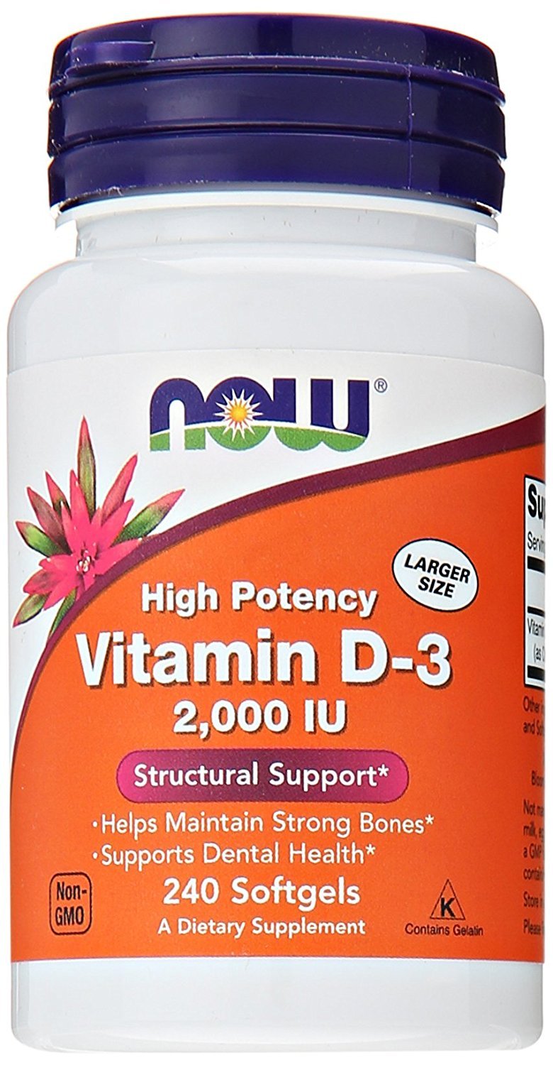 Vitamin D-3 2000 IU, 240 pcs, Now. Vitamin D. 