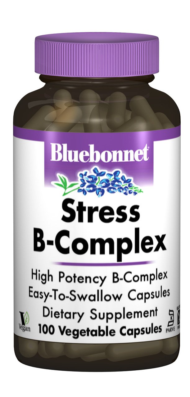 Стресс В-Комплекс 100, Bluebonnet Nutrition, 100 гелевых капсул,  мл, Bluebonnet Nutrition. Витамин B. Поддержание здоровья 