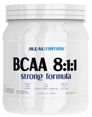BCAA AllNutrition BCAA 8:1:1 Strong Formula, 400 грамм Клубника,  мл, AllNutrition. BCAA. Снижение веса Восстановление Антикатаболические свойства Сухая мышечная масса 