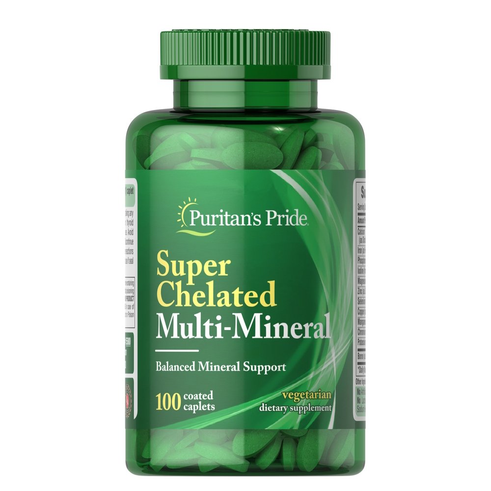 Витамины и минералы Puritan's Pride Super Chelated Multi-Mineral, 100 каплет,  мл, Puritan's Pride. Витамины и минералы. Поддержание здоровья Укрепление иммунитета 