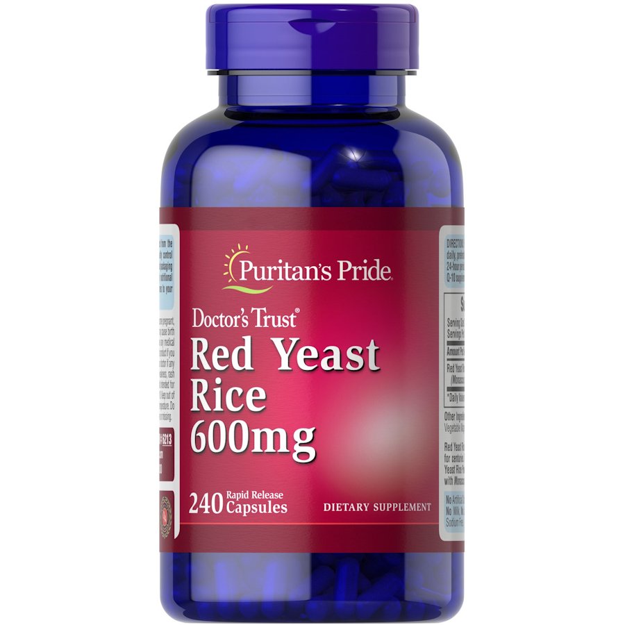 Натуральная добавка Puritan's Pride Red Yeast Rice 600 mg, 240 капсул,  мл, Puritan's Pride. Hатуральные продукты. Поддержание здоровья 