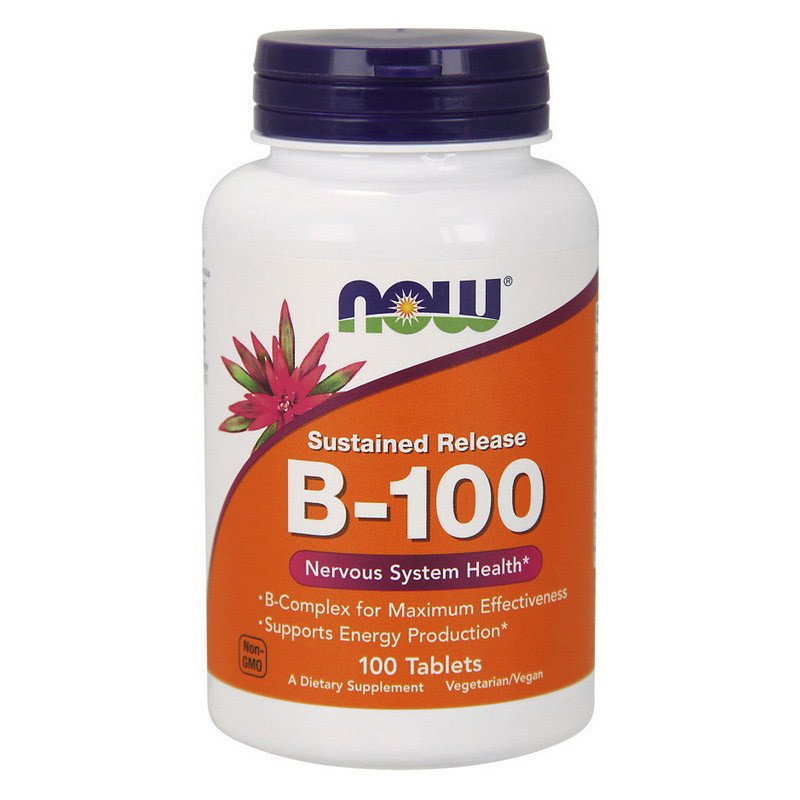 Комплекс витаминов группы Б Now Foods B-100 (100 таб) нау фудс,  мл, Now. Витамин B. Поддержание здоровья 