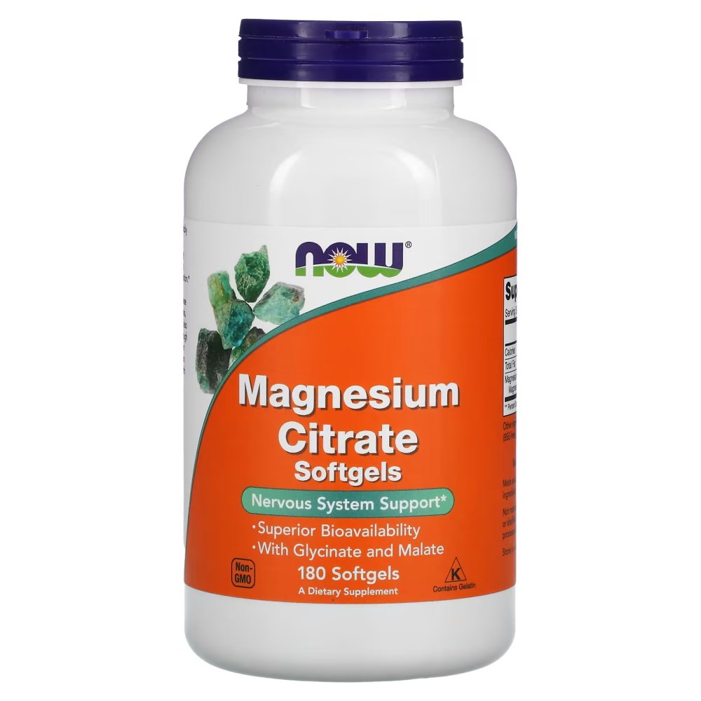 Витамины и минералы NOW Magnesium Citrate, 180 капсул,  мл, Now. Витамины и минералы. Поддержание здоровья Укрепление иммунитета 