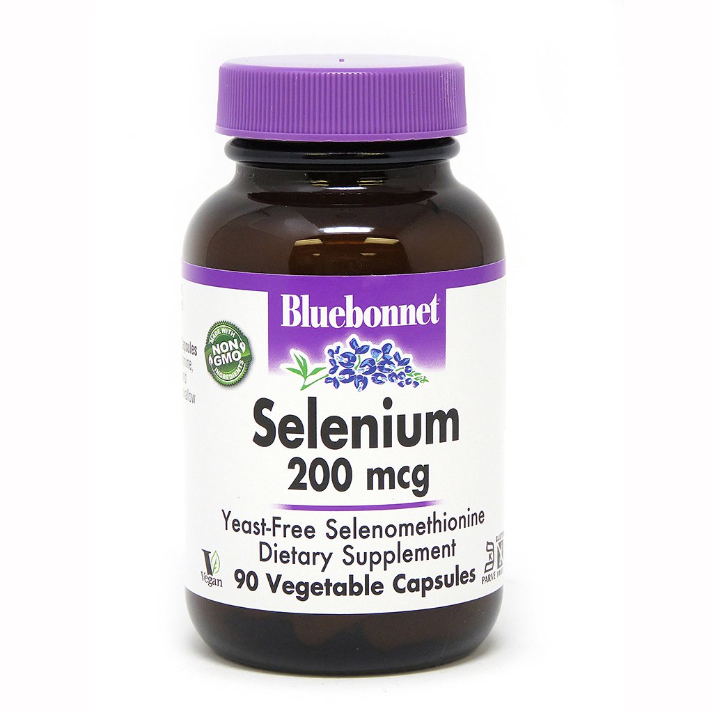 Витамины и минералы Bluebonnet Selenium 200 mcg, 90 вегакапсул,  мл, Bluebonnet Nutrition. Селен. Поддержание здоровья Укрепление иммунитета Здоровье кожи Укрепление волос и ногтей 