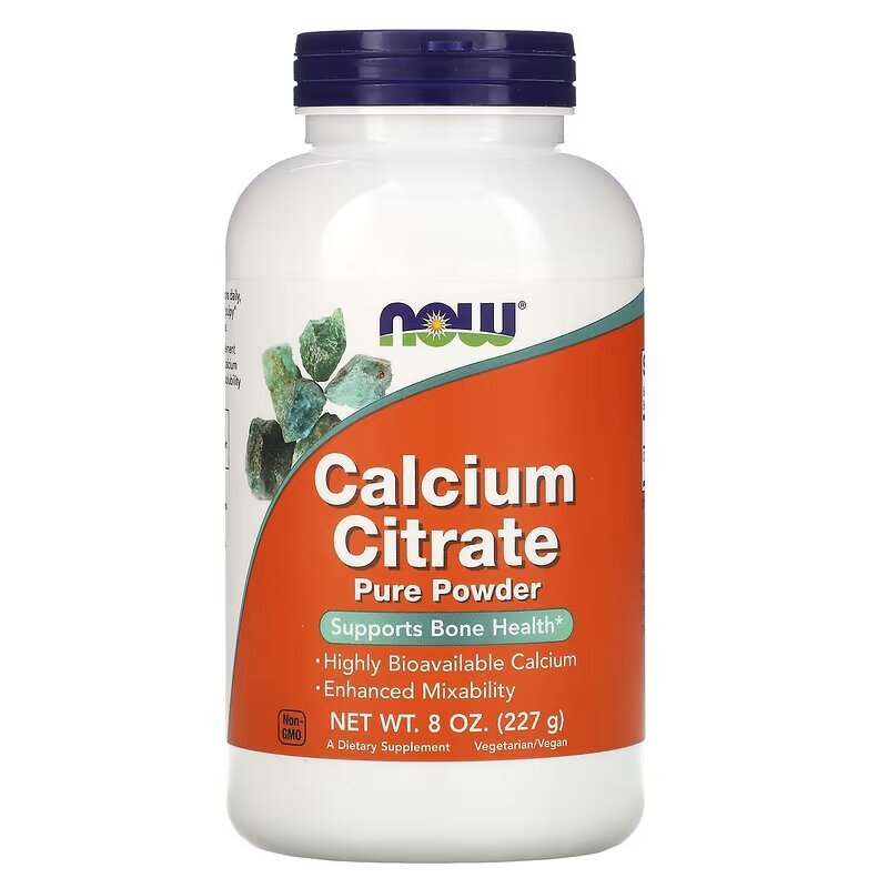 Витамины и минералы NOW Calcium Citrate Powder, 227 грамм,  ml, Now. Vitamins and minerals. General Health Immunity enhancement 