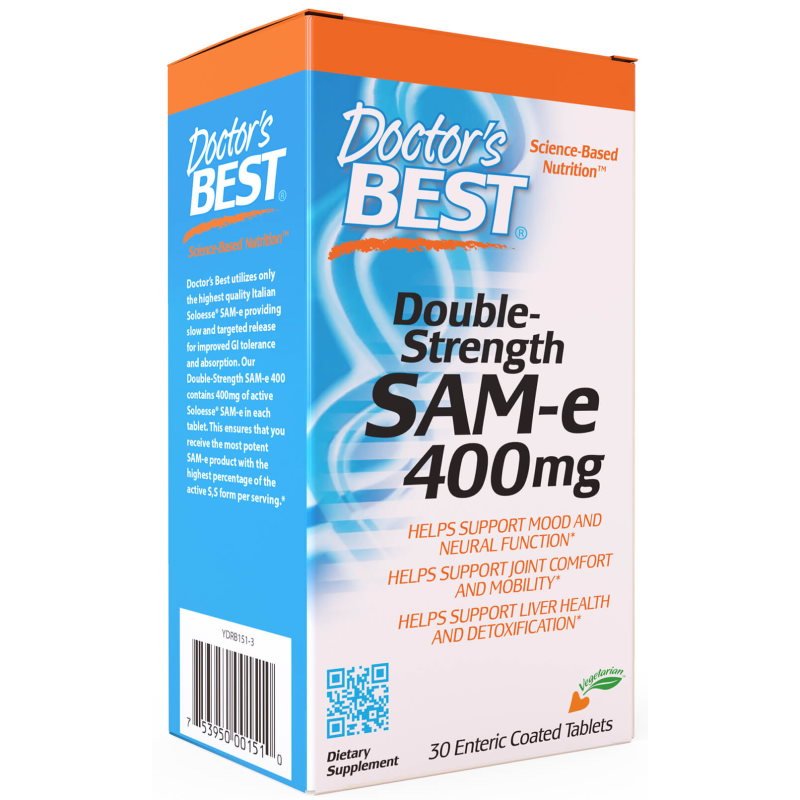 Витамины и минералы Doctor's Best SAM-e 400 mg, 30 таблеток ,  мл, Doctor's BEST. Витамины и минералы. Поддержание здоровья Укрепление иммунитета 