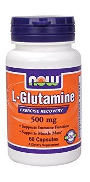 L-Glutamine 500 mg, 60 шт, Now. Глютамин. Набор массы Восстановление Антикатаболические свойства 