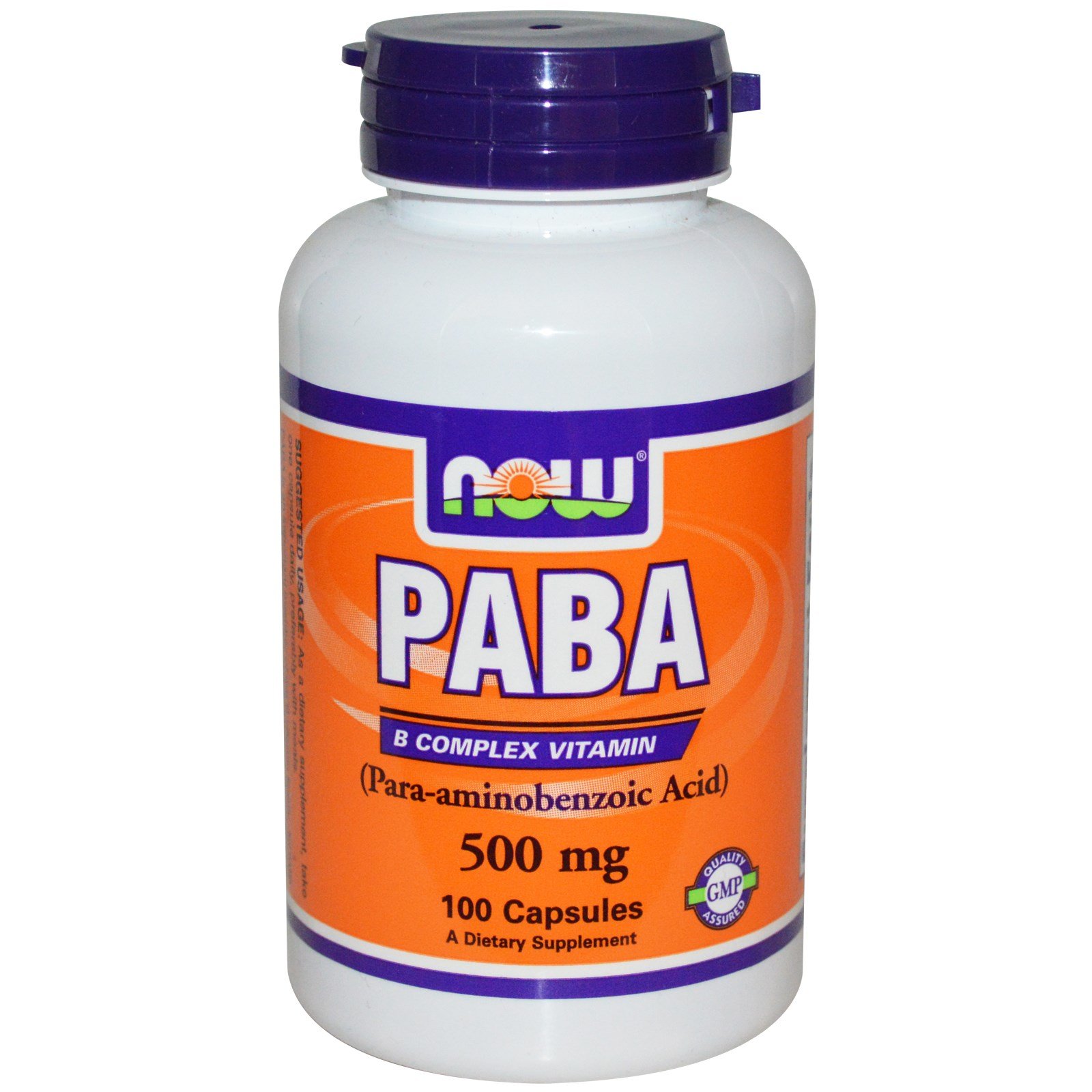 PABA, 100 piezas, Now. Vitamina B. General Health 