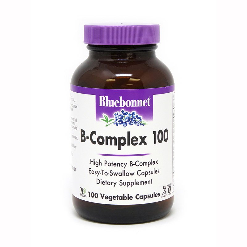 Витамины и минералы Bluebonnet В-Complex 100, 100 вегакапсул,  ml, Bluebonnet Nutrition. Vitamins and minerals. General Health Immunity enhancement 
