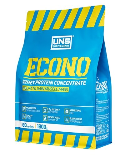 Econo, 1800 g, UNS. Whey Concentrate. Mass Gain recovery Anti-catabolic properties 