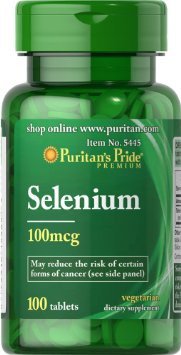 Puritan's Pride Selenium 100 mcg 100 tabs,  мл, Puritan's Pride. Спец препараты. 