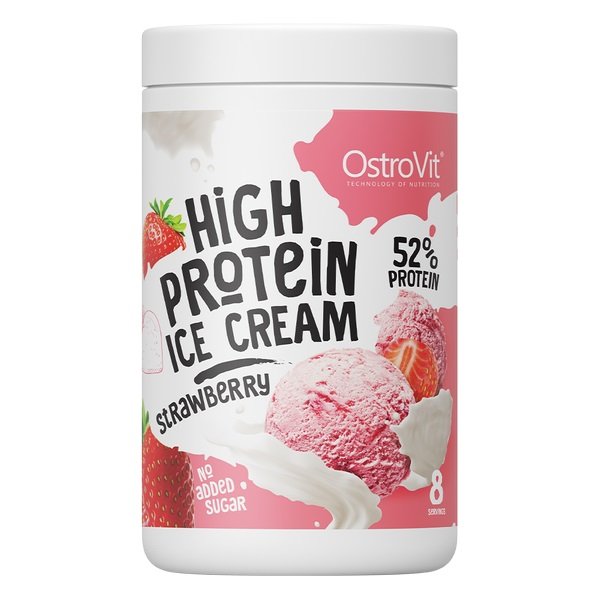 Заменитель питания OstroVit High Protein Ice Cream, 400 грамм Клубника,  мл, OstroVit. Заменитель питания. 