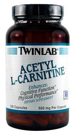 AcetylL-Carnitine, 120 шт, Twinlab. L-карнитин. Снижение веса Поддержание здоровья Детоксикация Стрессоустойчивость Снижение холестерина Антиоксидантные свойства 