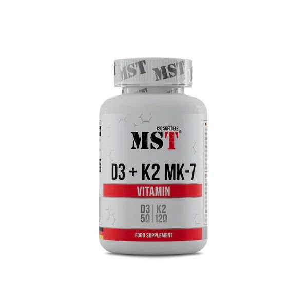 MST Nutrition Витамины и минералы MST Vitamin D3 + K2 MK7, 120 капсул, , 