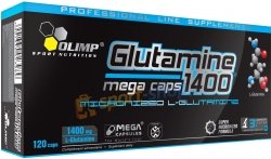 L-glutamine Mega Caps 1400, 120 шт, Olimp Labs. Глютамин. Набор массы Восстановление Антикатаболические свойства 