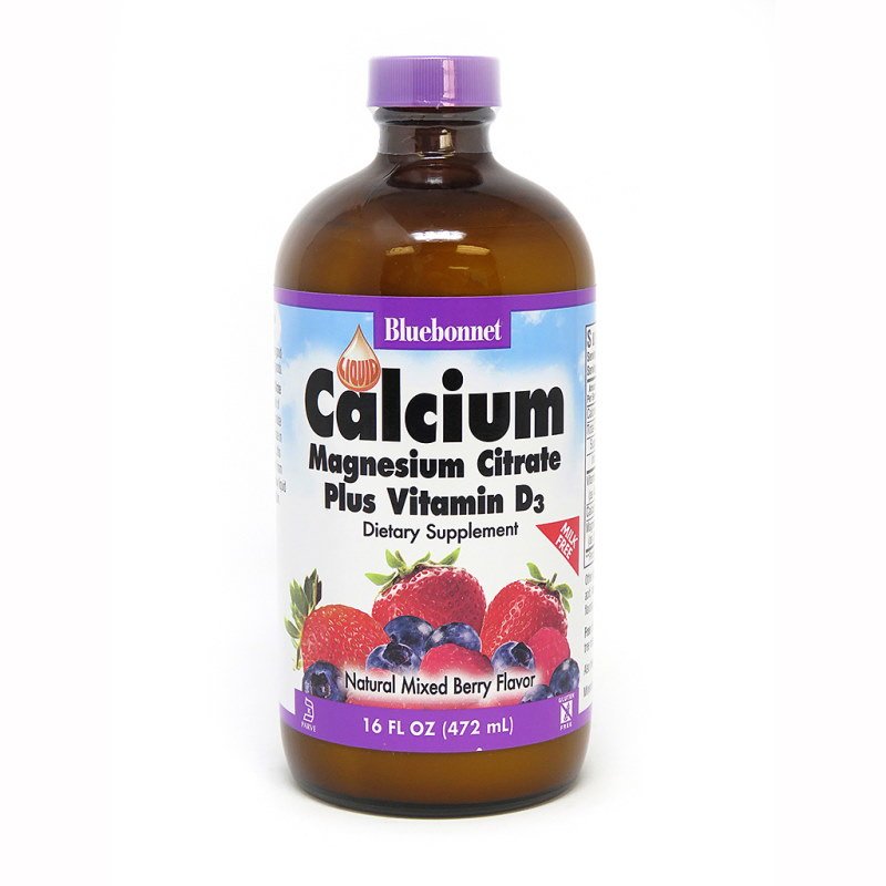 Витамины и минералы Bluebonnet Calcium Magnesium Citrate plus Vitamin D3, 472 мл Ягода,  мл, Bluebonnet Nutrition. Витамины и минералы. Поддержание здоровья Укрепление иммунитета 