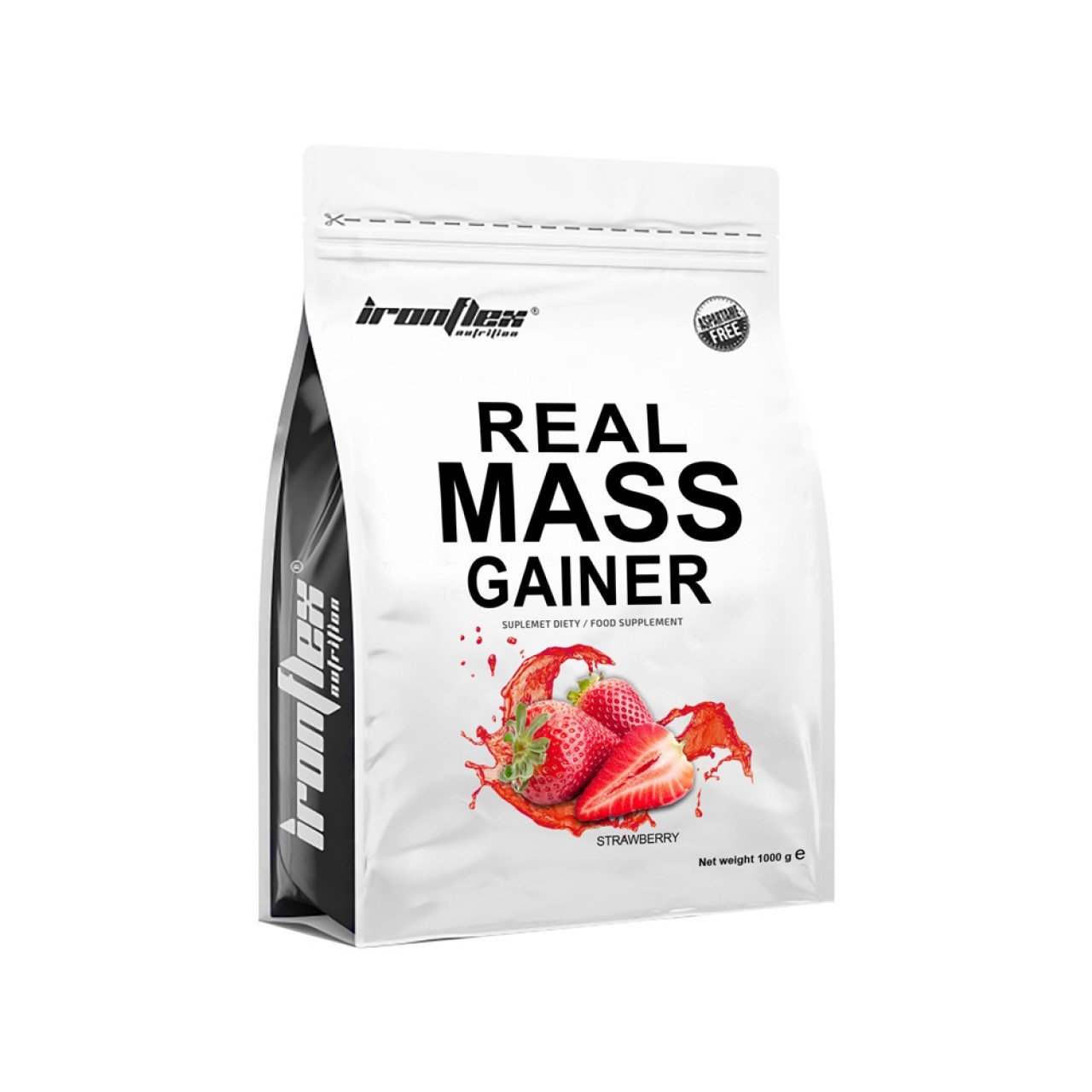 IronFlex Гейнер для набора массы Iron Flex Real Mass Gainer 1000 грамм Клубника, , 