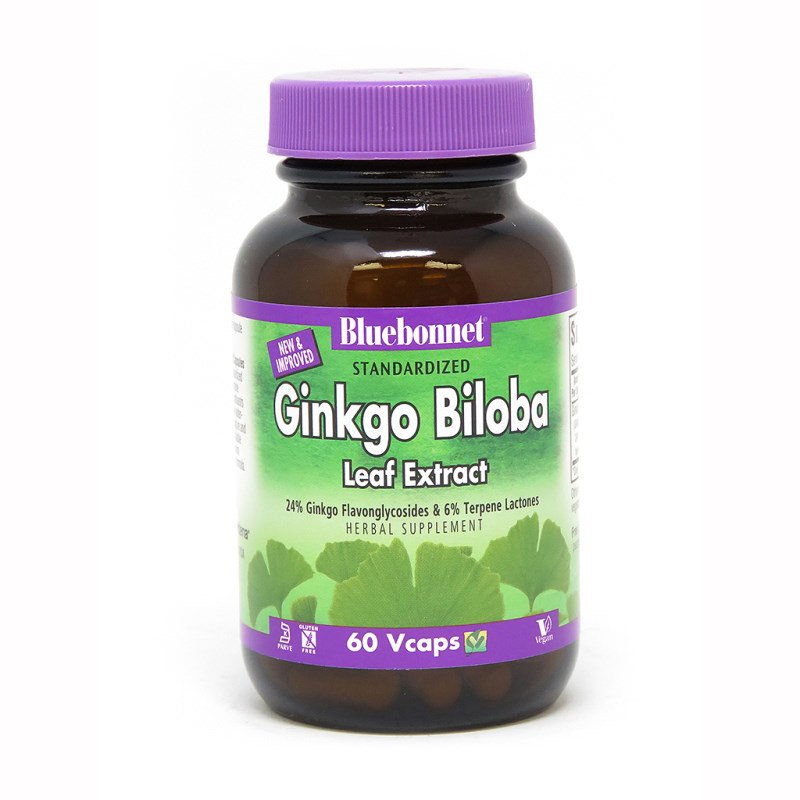 Натуральная добавка Bluebonnet Ginkgo Biloba, 60 вегакапсул,  мл, Bluebonnet Nutrition. Hатуральные продукты. Поддержание здоровья 