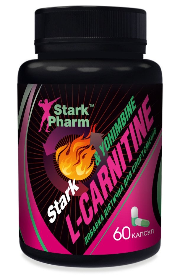 Л-карнитин + йохимбин Stark Pharm Stark L-Carnitine/Yohimbine 60 капсул,  мл, Stark Pharm. L-карнитин. Снижение веса Поддержание здоровья Детоксикация Стрессоустойчивость Снижение холестерина Антиоксидантные свойства 