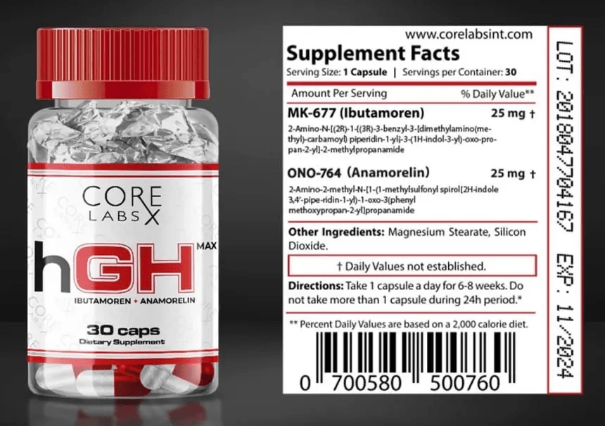 CORE LABS hGH MAX 30 шт. / 30 servings,  ml, Core Labs. SARM