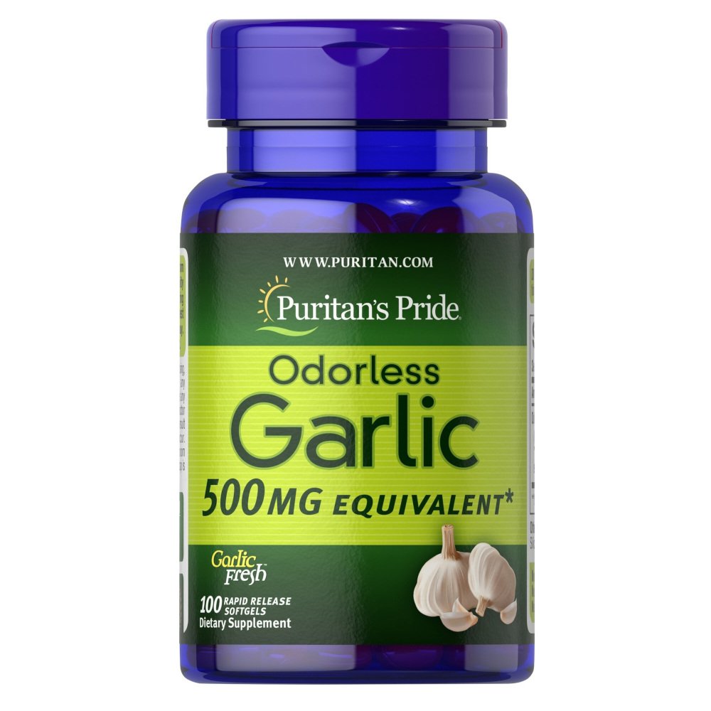Puritan's Pride Натуральная добавка Puritan's Pride Odorless Garlic 500 mg, 100 капсул, , 
