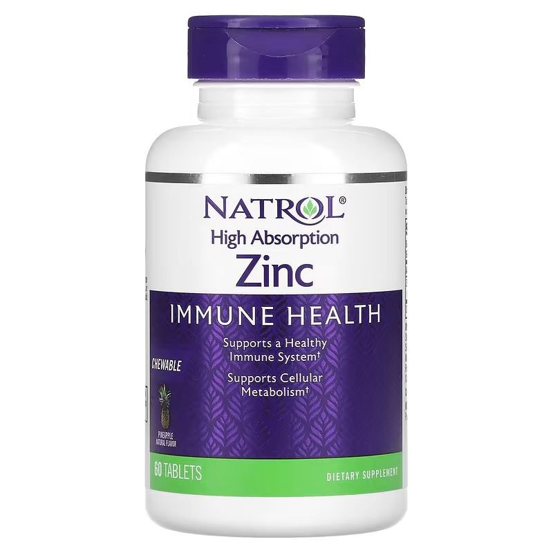 Natrol Витамины и минералы Natrol Zinc, 60 жевательных таблеток, , 