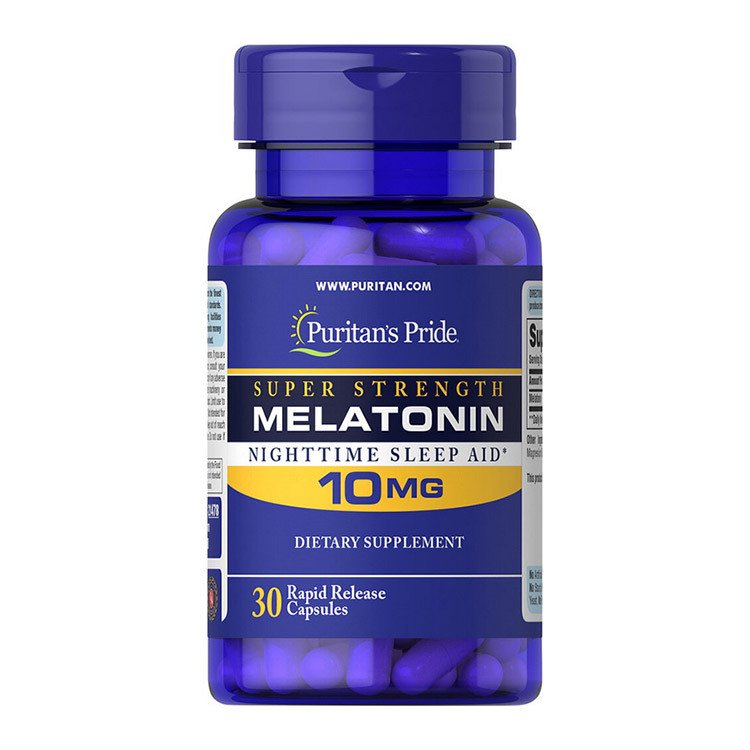Мелатонин Puritan's Pride Melatonin 10 mg (30 капс) пуританс прайд,  мл, Puritan's Pride. Мелатонин. Улучшение сна Восстановление Укрепление иммунитета Поддержание здоровья 