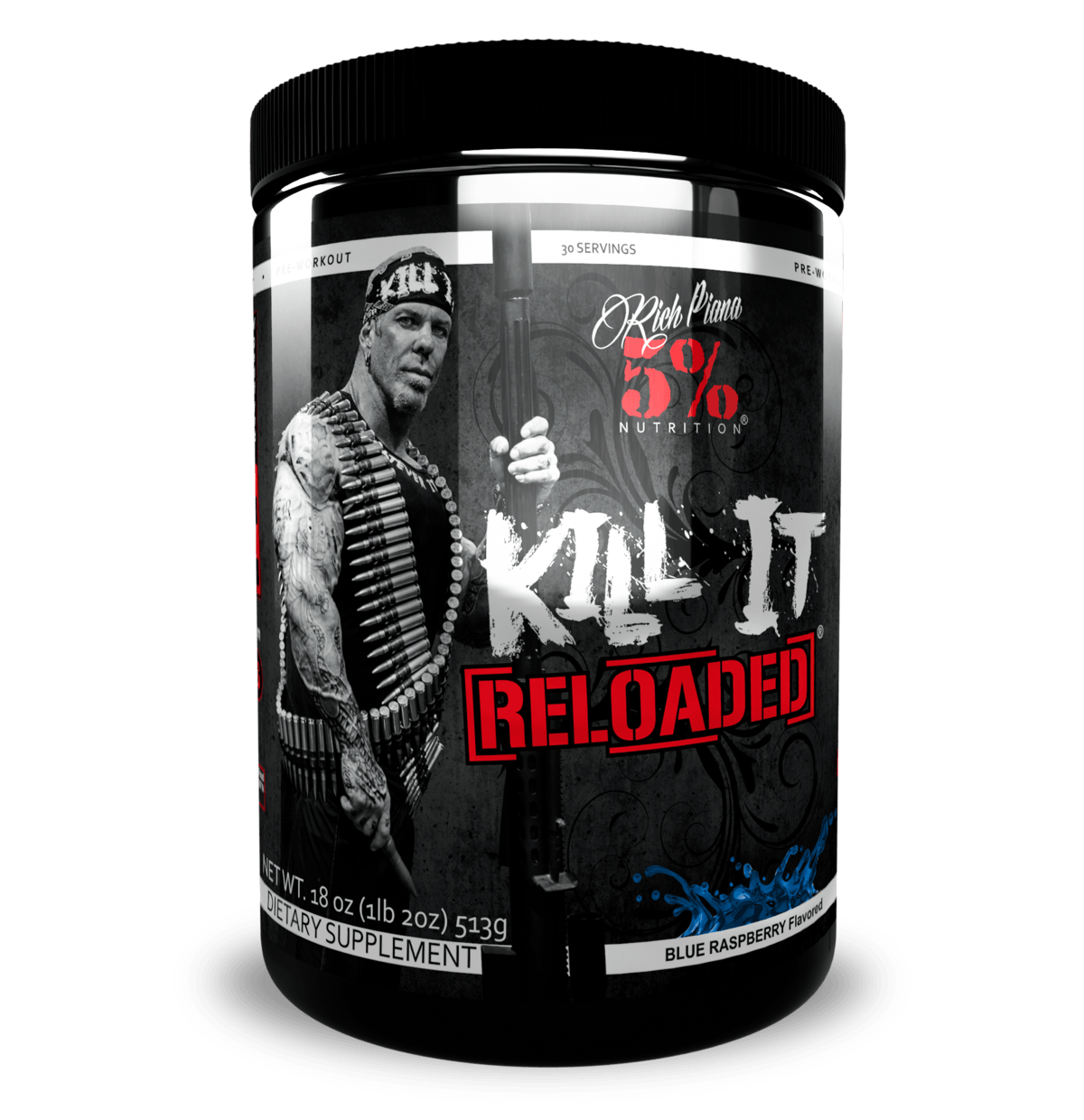 Kill It Reloaded, 513 g, Rich Piana 5%. Pre Workout. Energy & Endurance 