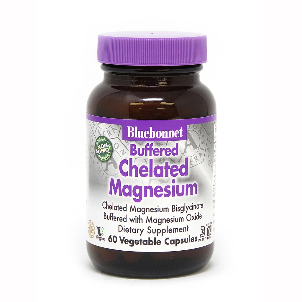 Витамины и минералы Bluebonnet Albion Buffered Chelated Magnesium, 60 вегакапсул,  мл, Bluebonnet Nutrition. Витамины и минералы. Поддержание здоровья Укрепление иммунитета 