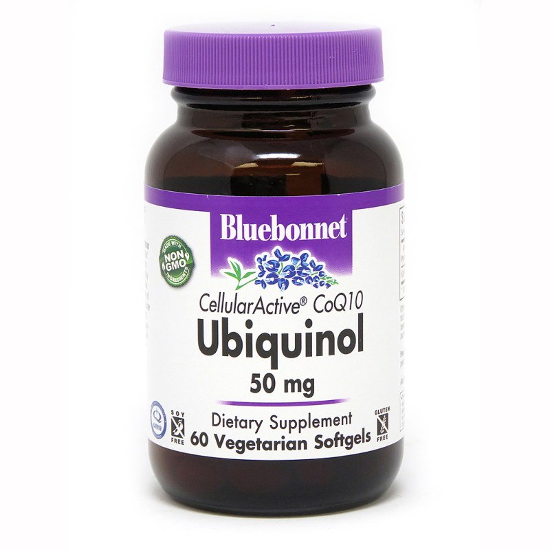 Витамины и минералы Bluebonnet Cellular Active Ubiquinol 50 mg, 60 вегакапсул,  ml, Bluebonnet Nutrition. Vitamins and minerals. General Health Immunity enhancement 