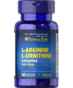 L-Arginine L-Ornithine Complex, 60 шт, Puritan's Pride. Аминокислотные комплексы. 