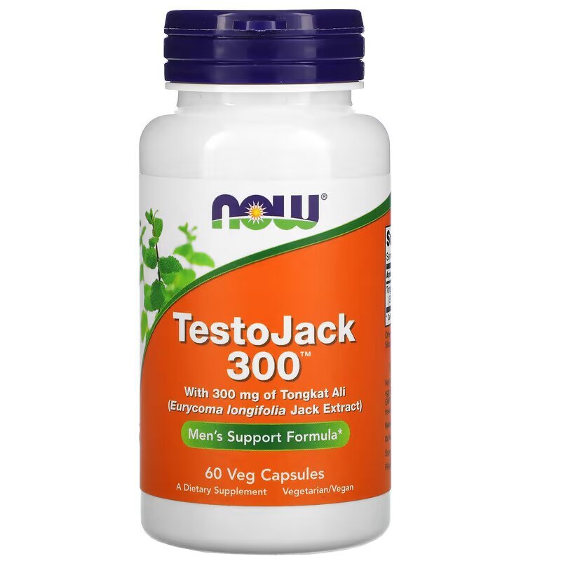 Стимулятор тестостерона NOW Testo Jack 300, 60 вегакапсул,  мл, Now. Бустер тестостерона. Поддержание здоровья Повышение либидо Aнаболические свойства Повышение тестостерона 
