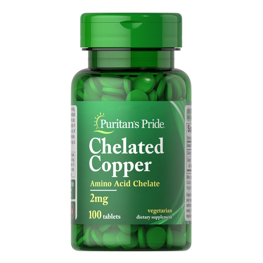 Витамины и минералы Puritan's Pride Copper Chelate 2 mg, 100 таблеток,  мл, Puritan's Pride. Витамины и минералы. Поддержание здоровья Укрепление иммунитета 