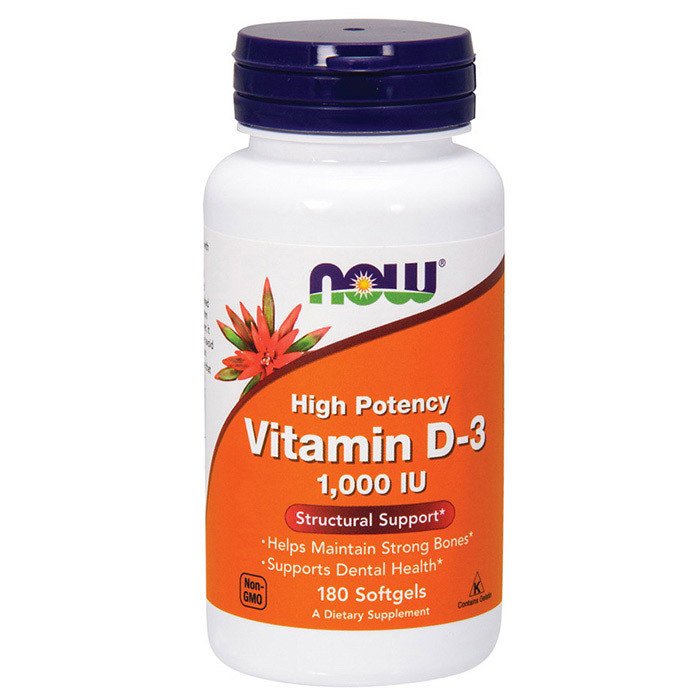 Витамин д3 Now Foods Vitamin D-3 1000 IU (180 капс) нау фудс,  мл, Now. Витамин D. 