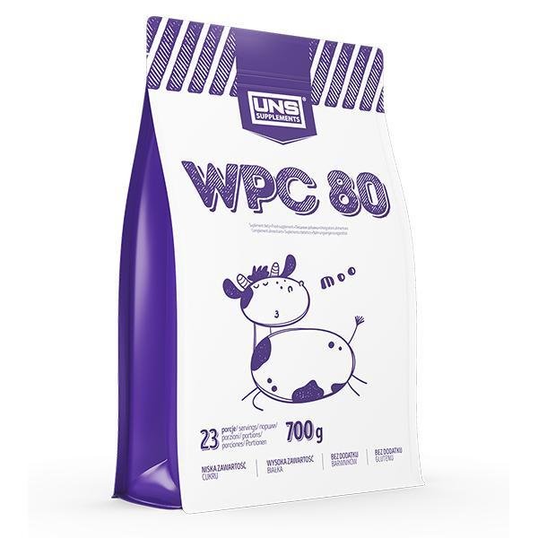Сывороточный протеин концентрат UNS WPC 80 (700 г) юсн Cookie cream,  мл, UNS. Сывороточный концентрат. Набор массы Восстановление Антикатаболические свойства 