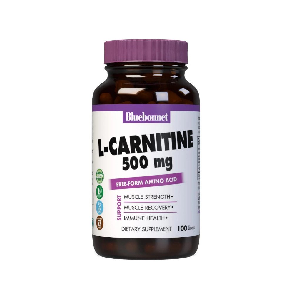 Жиросжигатель Bluebonnet L-Carnitine 500 mg, 30 вегакапсул,  ml, Bluebonnet Nutrition. Fat Burner. Weight Loss Fat burning 