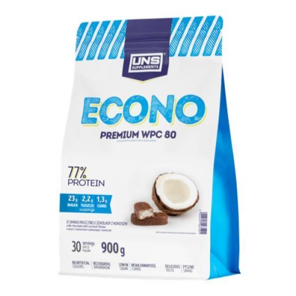 Сывороточный протеин концентрат UNS Econo Premium (900 г) юнс Milk Foam in Chocolate,  мл, UNS. Сывороточный концентрат. Набор массы Восстановление Антикатаболические свойства 