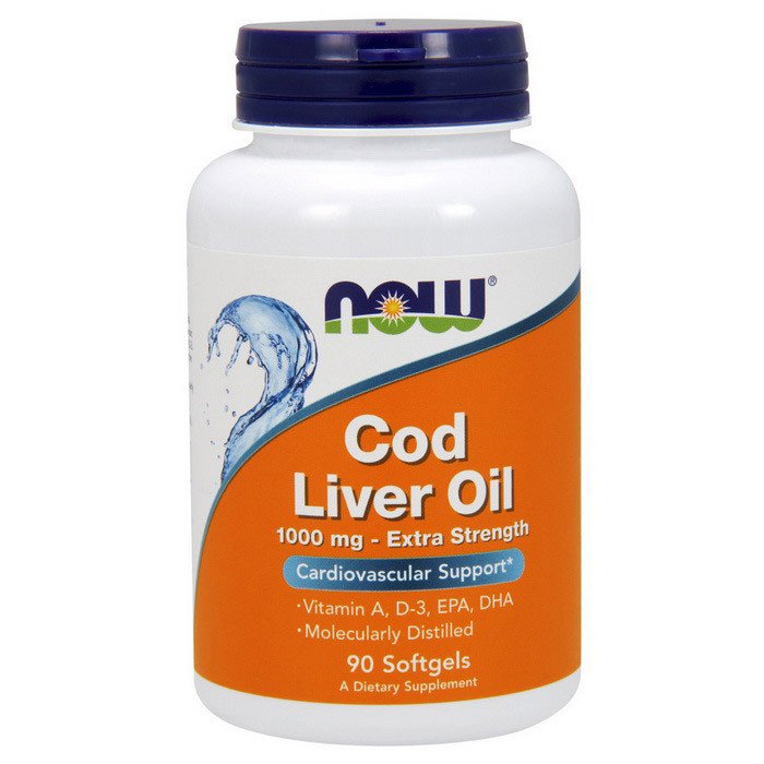 Now Рыбий жир печени трески Now Foods Cod Liver Oil (90 капс) омега 3 нау фудс, , 90 