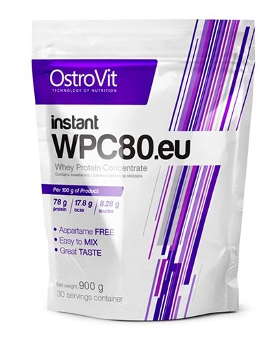 Instant WPC80.eu, 900 g, OstroVit. Whey Concentrate. Mass Gain recovery Anti-catabolic properties 